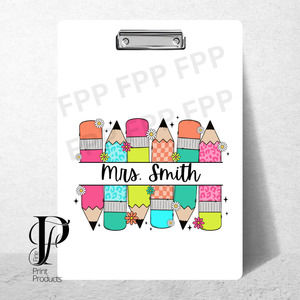 Bright Pencils Clipboard Custom Personalized with your Name